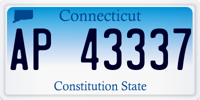 CT license plate AP43337