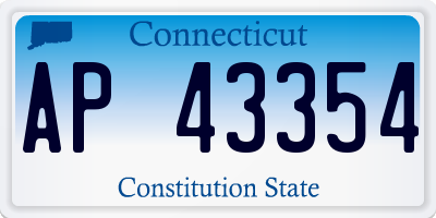 CT license plate AP43354
