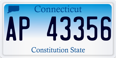 CT license plate AP43356