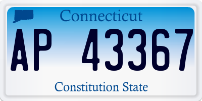 CT license plate AP43367