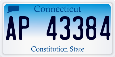 CT license plate AP43384