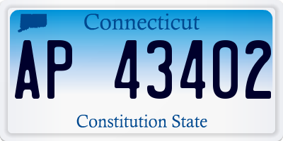 CT license plate AP43402