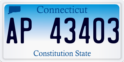 CT license plate AP43403