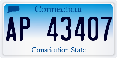 CT license plate AP43407