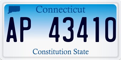 CT license plate AP43410