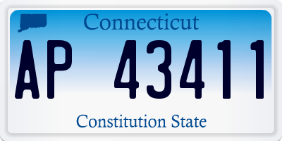 CT license plate AP43411