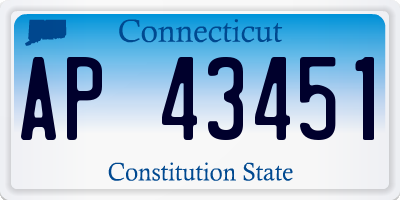 CT license plate AP43451