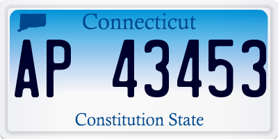 CT license plate AP43453