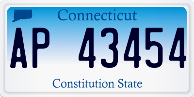 CT license plate AP43454
