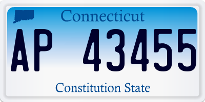 CT license plate AP43455
