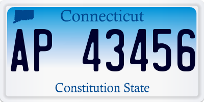 CT license plate AP43456