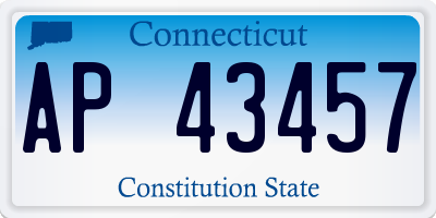 CT license plate AP43457