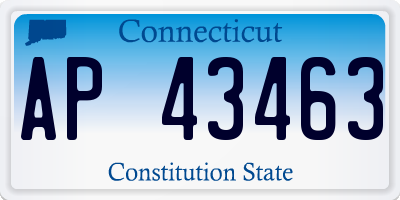CT license plate AP43463