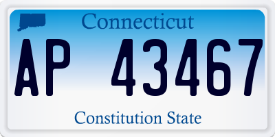 CT license plate AP43467