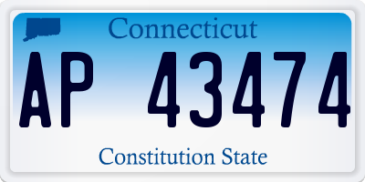 CT license plate AP43474