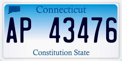 CT license plate AP43476