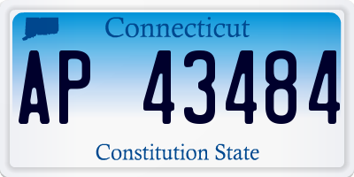 CT license plate AP43484