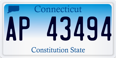 CT license plate AP43494
