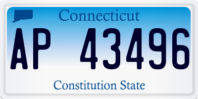 CT license plate AP43496