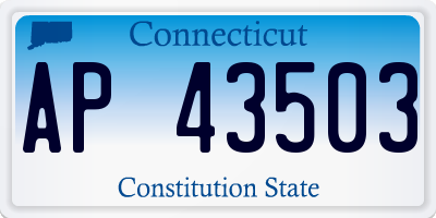 CT license plate AP43503