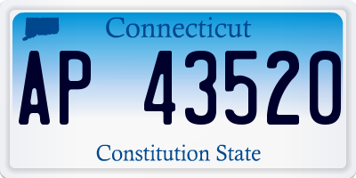 CT license plate AP43520