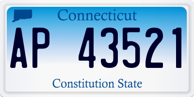 CT license plate AP43521