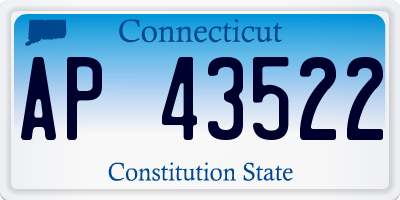 CT license plate AP43522