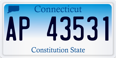 CT license plate AP43531