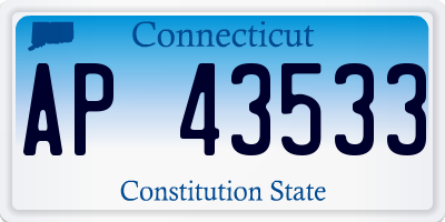 CT license plate AP43533