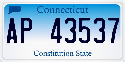 CT license plate AP43537