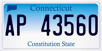 CT license plate AP43560