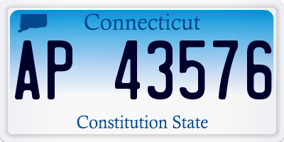 CT license plate AP43576