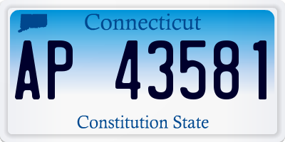 CT license plate AP43581