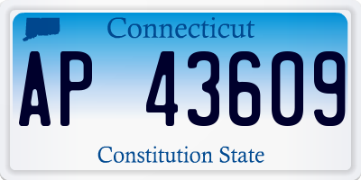 CT license plate AP43609