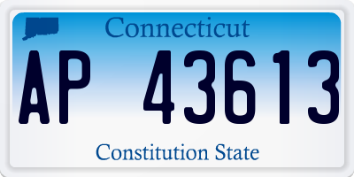 CT license plate AP43613