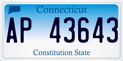 CT license plate AP43643