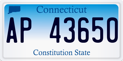 CT license plate AP43650