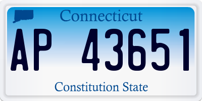 CT license plate AP43651