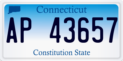 CT license plate AP43657