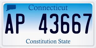 CT license plate AP43667