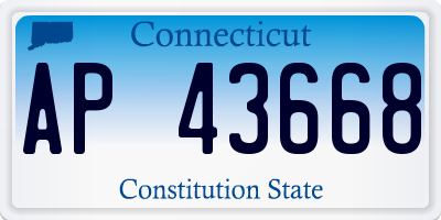 CT license plate AP43668