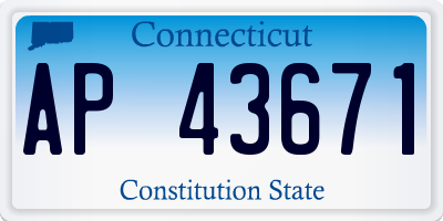 CT license plate AP43671