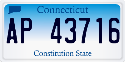 CT license plate AP43716