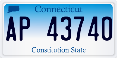 CT license plate AP43740