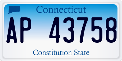 CT license plate AP43758
