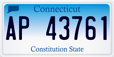 CT license plate AP43761