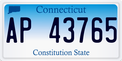 CT license plate AP43765