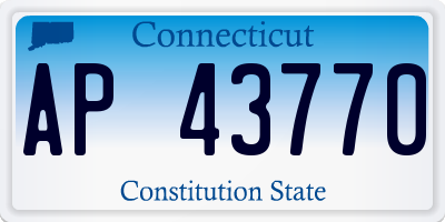 CT license plate AP43770