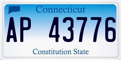 CT license plate AP43776