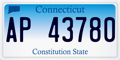 CT license plate AP43780